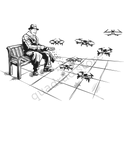 Feeding drones at the park Unisex Jersey Short Sleeve Tee