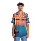 Men's Hawaiian Shirt - Sunset Yacht Design for Vibrant Summer Vibes