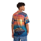 Men's Hawaiian Shirt - Sunset Yacht Design for Vibrant Summer Vibes