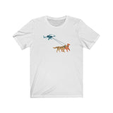 Drone Walking Dogs Unisex Jersey Short Sleeve Tee