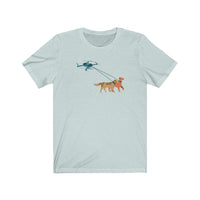 Drone Walking Dogs Unisex Jersey Short Sleeve Tee