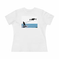 Drone Water Skiing Women's Premium Tee for Drone enthusiasts