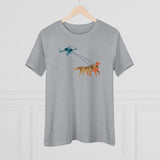 Drone Walking Dogs Women's Premium Tee for Drone enthusiasts