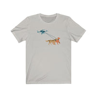 Drone Walking Dogs Unisex Jersey Short Sleeve Tee