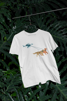 Drone Walking Dogs Unisex Jersey Short Sleeve Tee